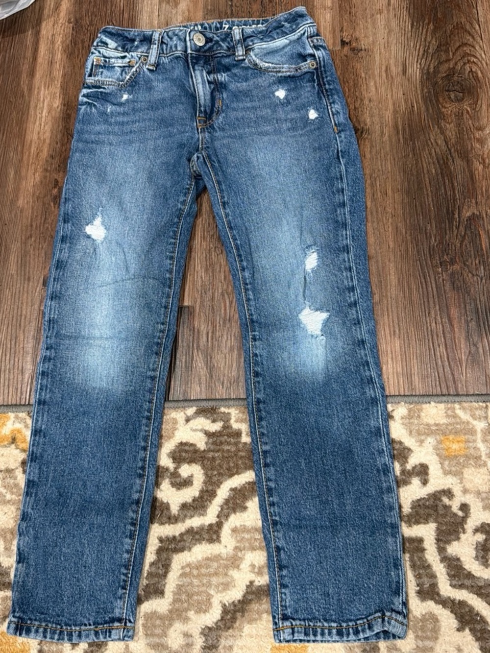 Girls Distressed Blue Jeans